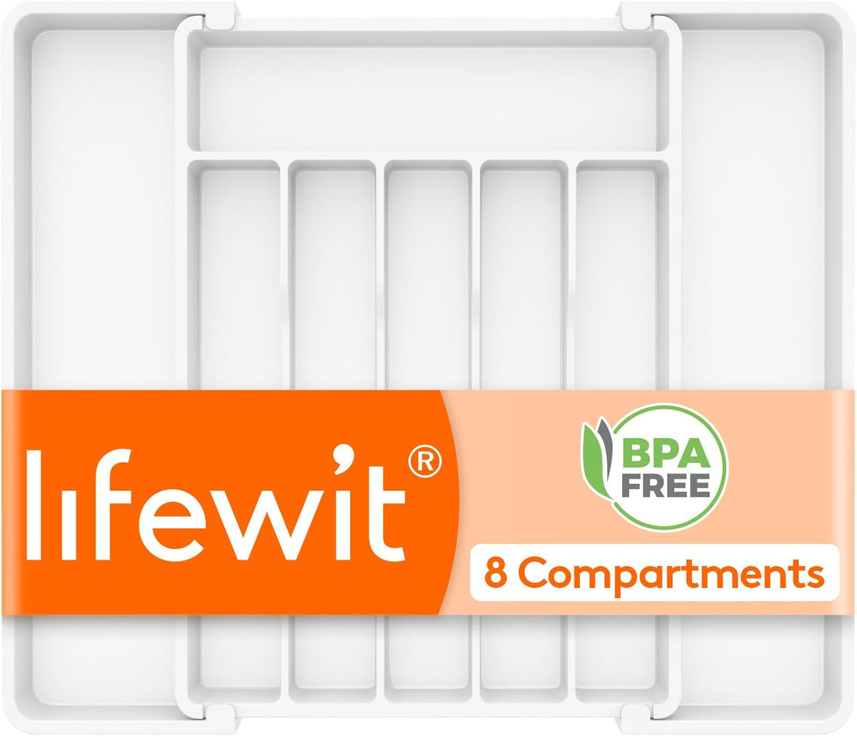 Expandable Silverware Drawer Organizer, Kitchen Utensil Tray