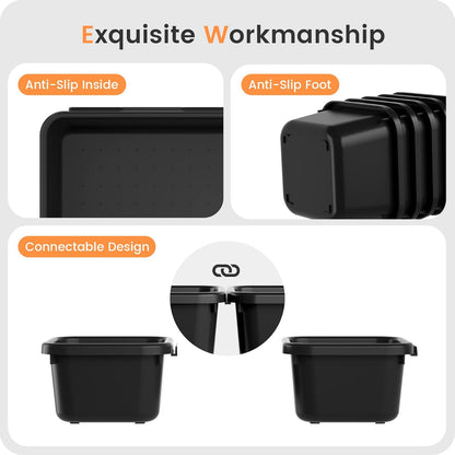 A-LuGei 【Military Grade】 Drawer Organizer, 【𝟱𝗦𝗶𝘇𝗲】 Makeup organizer, 【Holds 177 Items】 Bathroom Organizers and Storage, Organization and Storage, Desk Drawer Organizer for Vanity (Clear)