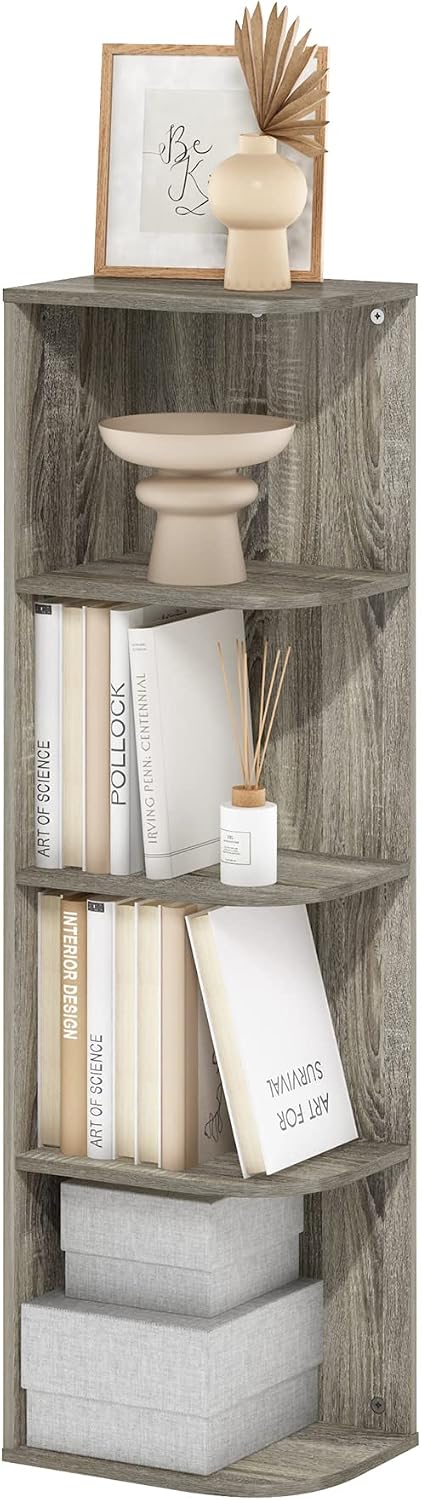 Furinno PASIR Book Shelf, 2-Tier Modern Bookshelf, Open Shelves Bookcase 9 x 12 x 21, Easy Assembly, for Living Room, Bedroom, Home Office, White