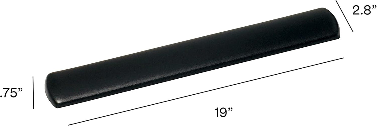 3M Keyboard Wrist Rest, Gel, Black Leatherette, Wired, Kp200le