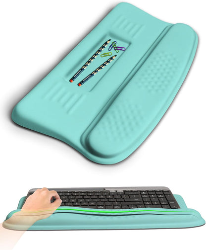 Ergonomic Wave Wrist Rest with Keyboard Stand, Cushioned Palm Rest, Comfortable Integrated Memory Foam for Natural Typing and Relieve Wrist Pain, Dark Night Black