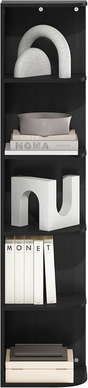 Furinno PASIR Book Shelf, 2-Tier Modern Bookshelf, Open Shelves Bookcase 9 x 12 x 21, Easy Assembly, for Living Room, Bedroom, Home Office, White