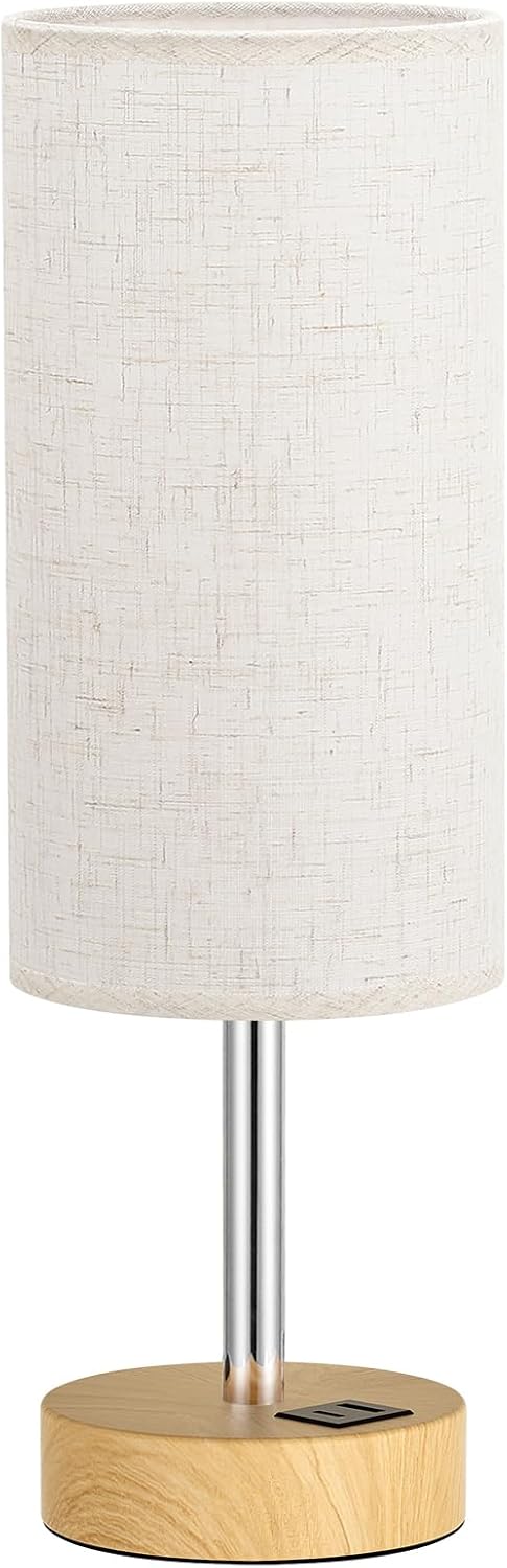 Dicoool Bedside Table Lamp for Bedroom - 3-Way Dimmable Touch Lamp, USB A+C