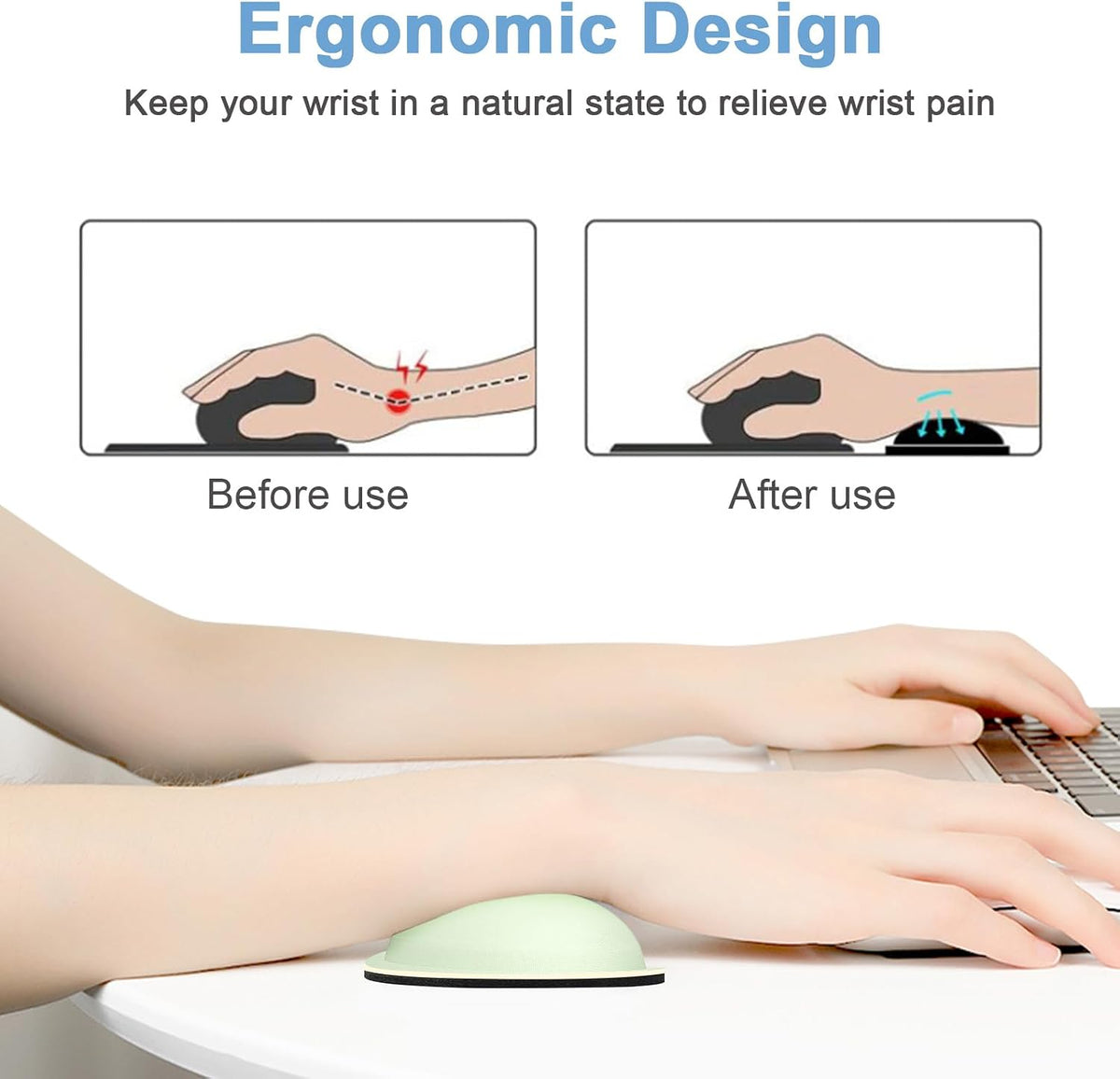 Dapesuom Enlarge Keyboard Wrist Rest, Cute Memory Foam Keyboard Wrist Cushion for Computer Desk Mats Support, Typing Pain Relief Ergonomic Mouse Pad Rests with Non-Slip Base for Gaming, Laptop, Purple