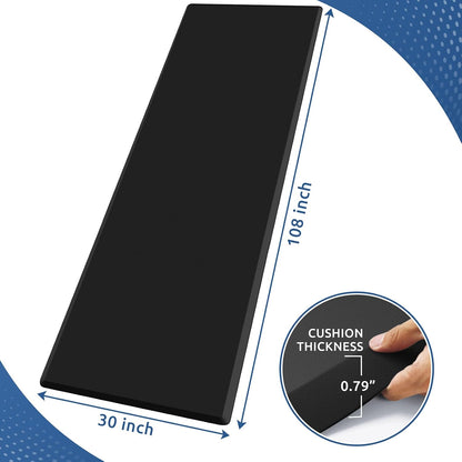KitchenClouds Kitchen Mat Cushioned Anti Fatigue Rug 17.3"x28" Water Resistant, Non Slip, Standing and Comfort Desk/Floor Mats for House Sink Office (Black)