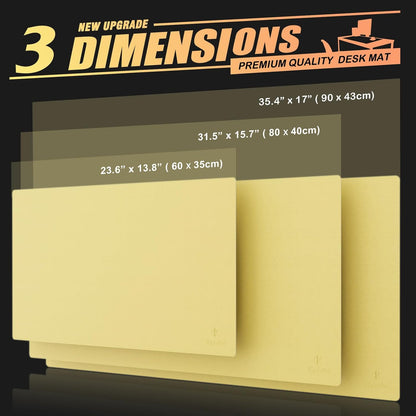 K KNODEL Large Office Leather Desk Mat, Mouse and Keyboard Pad, Computer and Laptop Mat, Desktop Protector and Cover, Writing Pad and Blotter (31.5"x15.7", Black)
