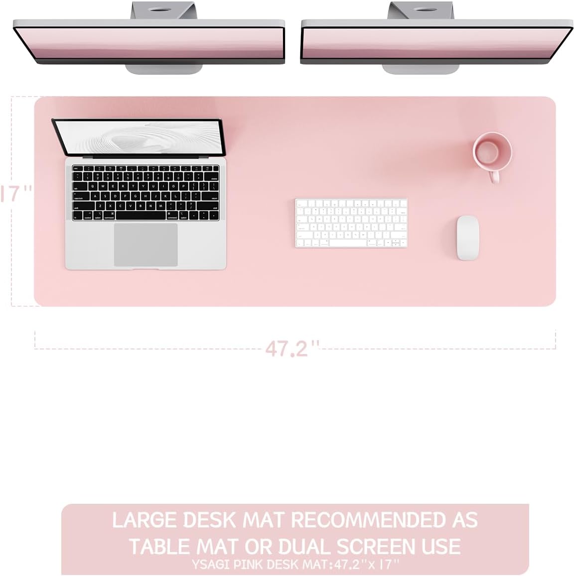 YSAGi Non-Slip Leather Desk Pad, Waterproof Laptop Computer Desk Keyboard Mat, Table Protector Blotter Mat, Large Mouse Pad for Office/Work/Home/Decor(Dark Brown, 31.5" x 15.7")