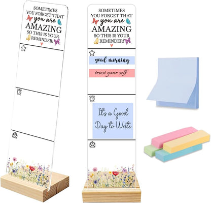 Note to Self Motivational Decor Sticky Note Holder, Mental Health Monitor Memo Board Decorations for School Counseling Office Therapy Desktop Art Decoration School Counselor, Therapist Office Gifts