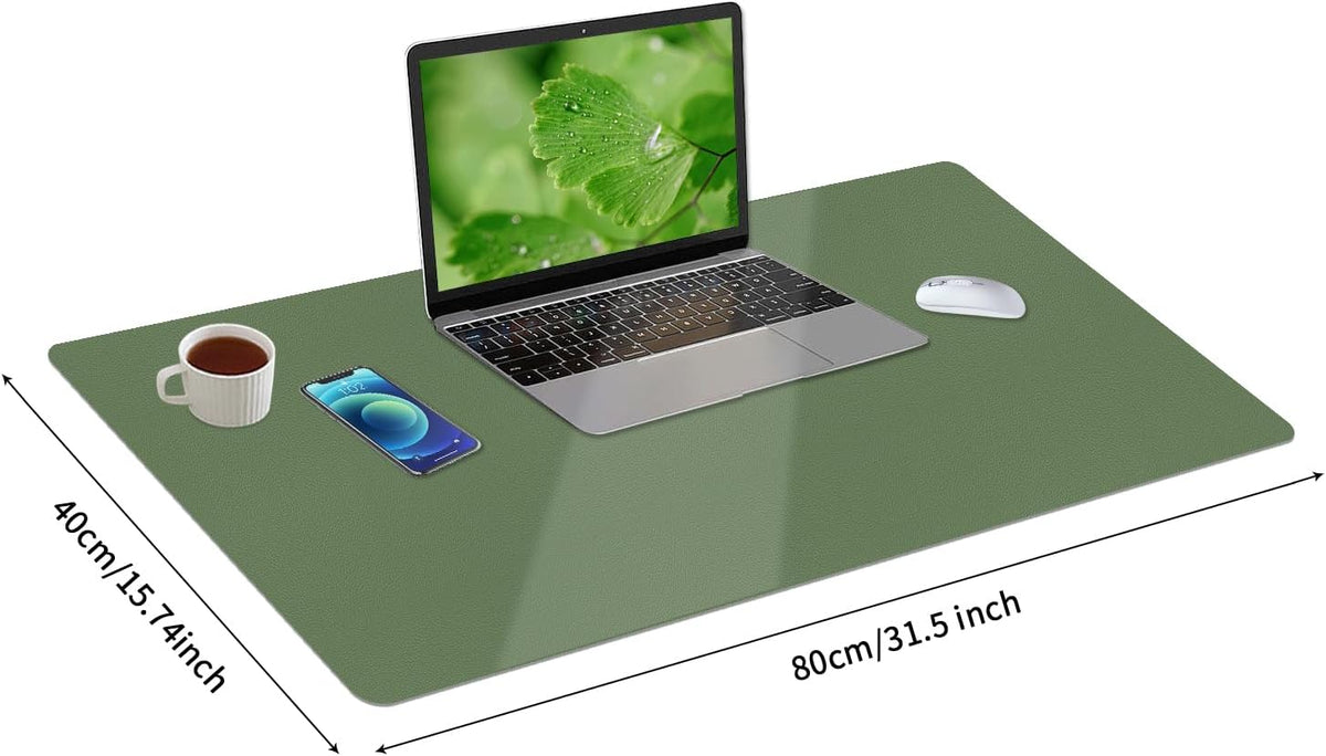 Bloss Leather Desk Pad and Keyboard Wrist Rest, Large Mouse Pad + Keyboard Pad+Mouse Wrist Support, Non-Slip Desk Mat Protector for Office, Home(31.5×15.7 Inches,Beige) - Colors A