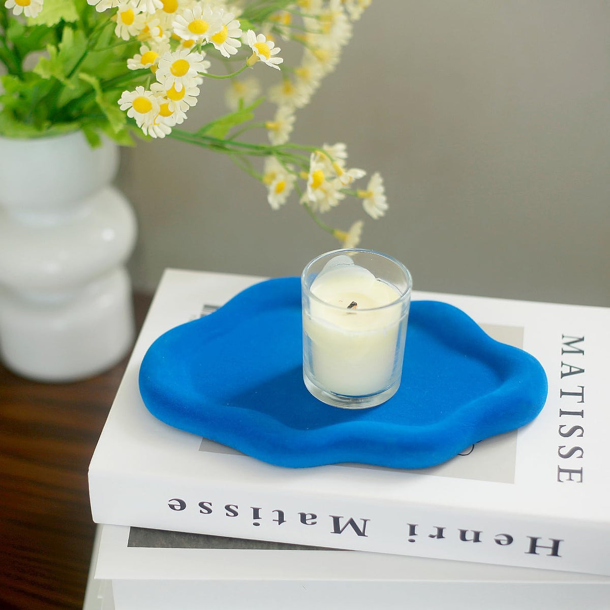 Jewelry Dish Trinket Tray for Women, Ring Dish Holder, Unique Cloud Shape Ceramic Plate Cute Things Vanity Aesthetic Room Decor Mother's Day Birthday (White)