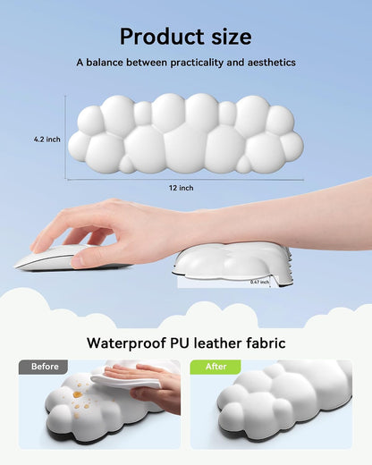 Laborio Elbow Pad for Desk, 2-Pack L-Shaped Desk Edge Arm Rest Cloud Wrist Rest, Non-Slip Memory Foam Wrist Pads, Black Wrist Support for Keyboard, Mouse, Laptop