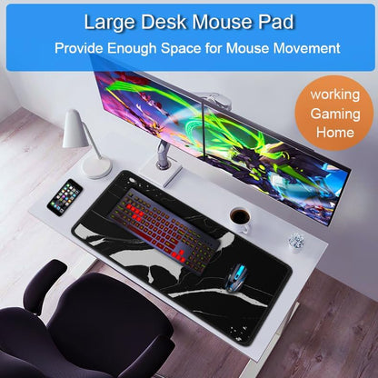 Large Gaming Mouse Pad, 31.5x15.7 inch Large Extended Computer Keyboard Mouse Mat, Water Resist Non-Slip Mousepad Rubber Base Long XXL Desk Mouse Pad for Work & Gaming, Office & Home, Black