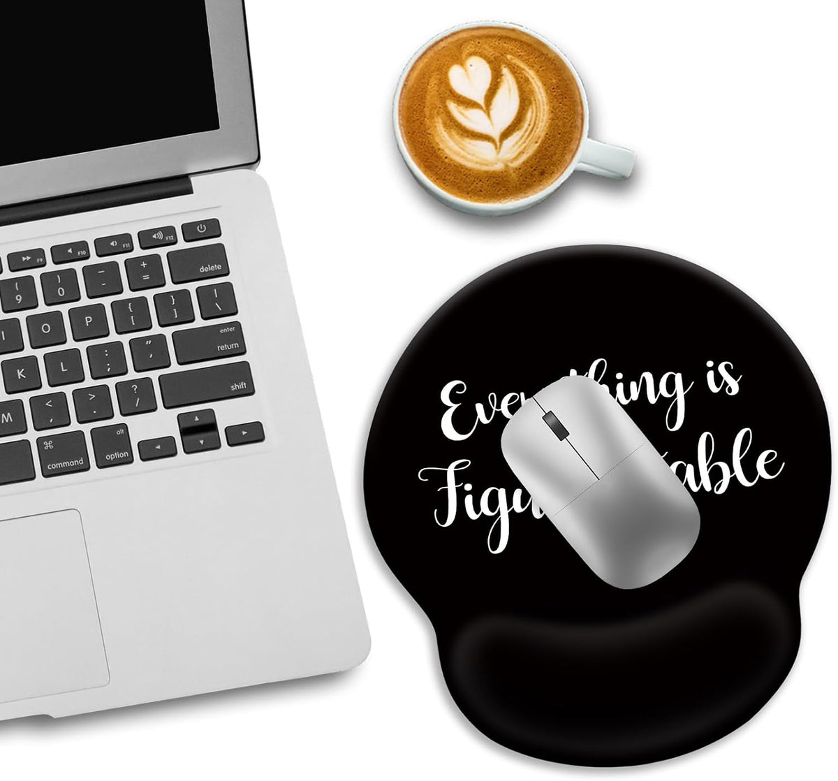 LIMKRIAN Cat Ergonomic Mouse Pad with Wrist Rest, Gaming Mouse Pad with Wrist Support, Funny Mouse Pads for Desk, Computer Mousepad with Non-Slip Pain Relief PU Base, Cute Office Desk Accessories - Colors B