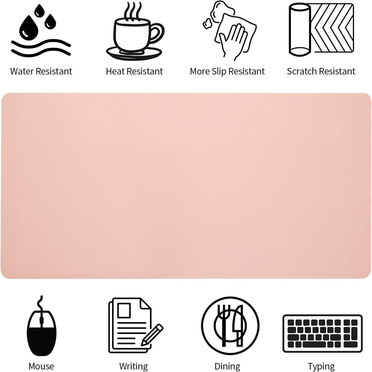 Bloss Leather Desk Pad and Keyboard Wrist Rest, Large Mouse Pad + Keyboard Pad+Mouse Wrist Support, Non-Slip Desk Mat Protector for Office, Home(31.5×15.7 Inches,Beige) - Colors B
