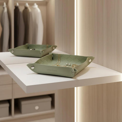 Small Valet Tray, Jewelry Tray for Rings Watches Earrings, Entryway Catchall Caddy for Coins Keys Change, Nightstand Bedside Valet Holder, Trays for Electronic Gadgets, Beige - Colors A