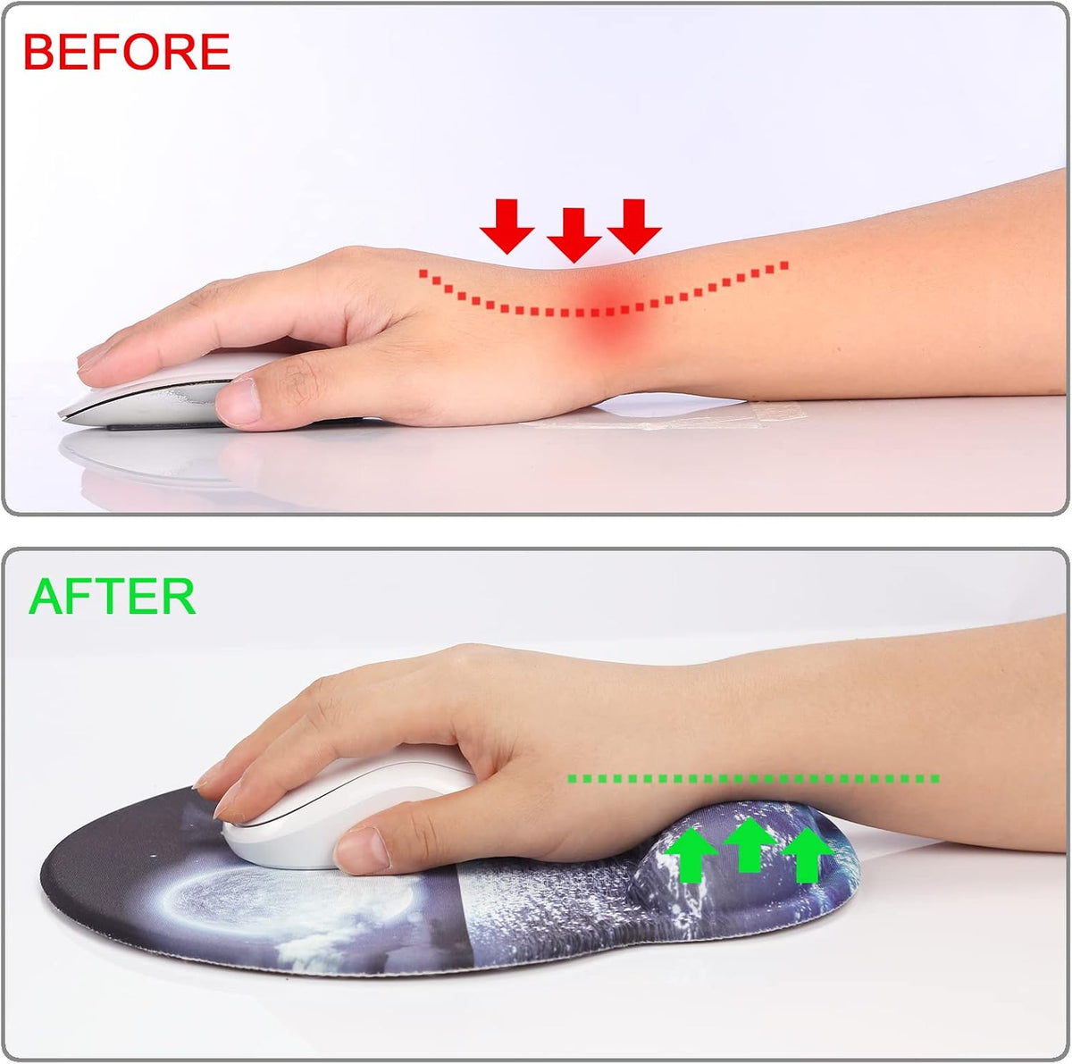 Ergonomic Mouse Pad with Wrist Rest Support,Gel Mouse Pads for Desk - Colors A