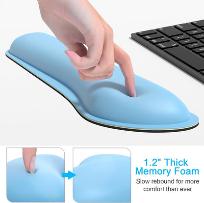 Mouse Wrist Rest, Ergonomic Memory Foam Mouse Wrist for Computer Desk Mats Support, PU Leather Hand Rest Pad Cushion for Gaming, Laptop, Men, Women, Pain Relief & Easy Typing, Black