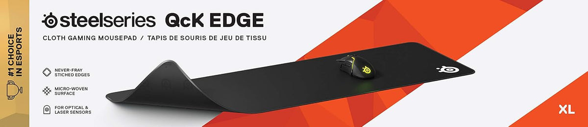 QcK Gaming Mouse Pad - XXL Cloth - Peak Tracking and Stability - Esports Mousepad - Never-Slip - Full Desk Coverage