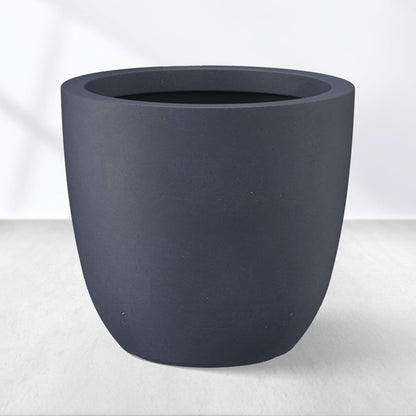 Kante 8.9" H x 10" W Small Concrete Planter, Compact Desktop Plant Pot with Drainage Hole & Rubber Plug – Lightweight Breathable Cement Container for Succulents, Cactus, Herbs, Indoor Outdoor, Gift
