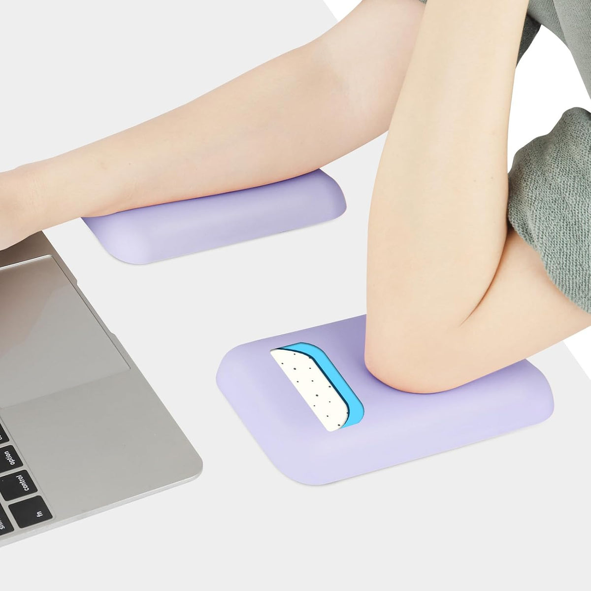 Leolee Elbow Rest Pads for Desk, Black Ergonomic Wrist Rest Arm Rest Pads | Memory Foam & Non-Slip Base, Armrest Cushion Support Pad Relieve Elbow and Wrist Pain for Computer, Office, 2 Packs