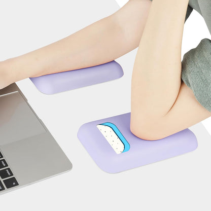 Leolee Elbow Rest Pads for Desk, Black Ergonomic Wrist Rest Arm Rest Pads | Memory Foam & Non-Slip Base, Armrest Cushion Support Pad Relieve Elbow and Wrist Pain for Computer, Office, 2 Packs