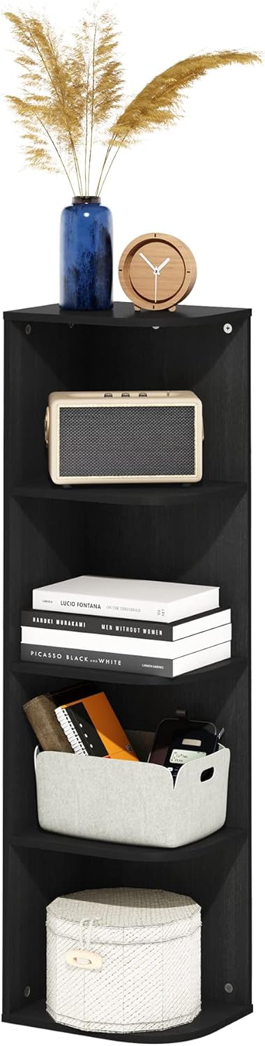 Furinno PASIR Book Shelf, 2-Tier Modern Bookshelf, Open Shelves Bookcase 9 x 12 x 21, Easy Assembly, for Living Room, Bedroom, Home Office, White