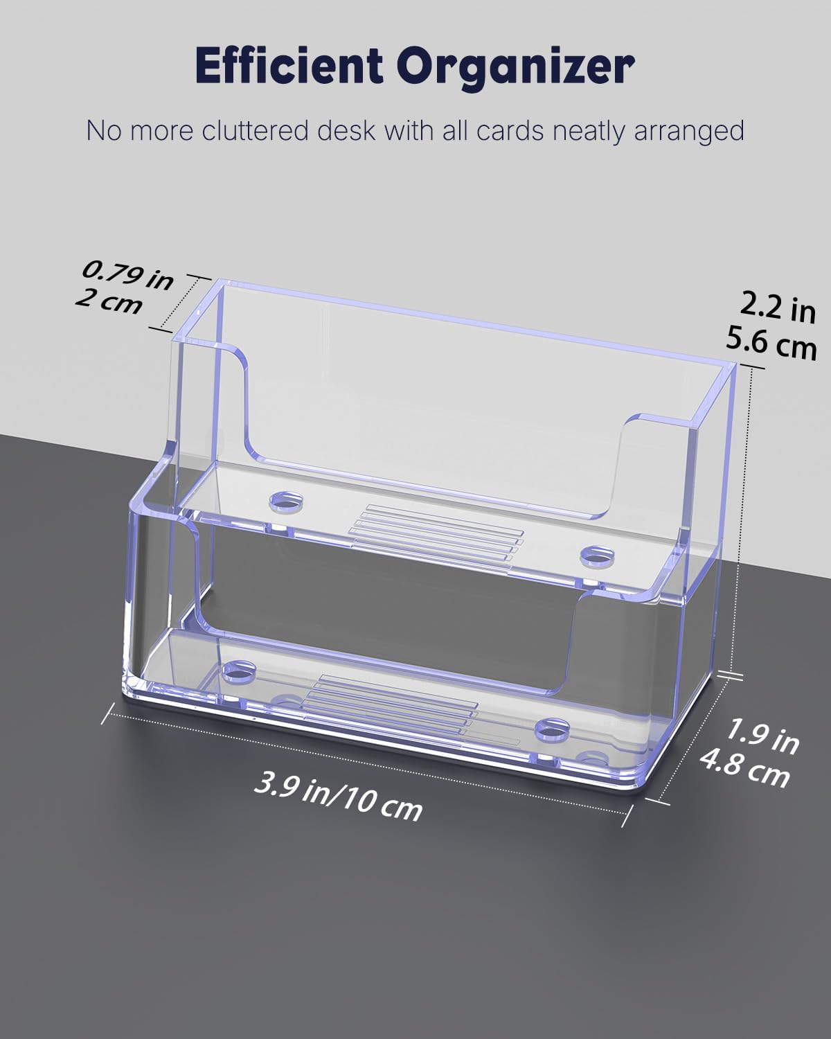 Uniclife Acrylic Business Card Holder for Desk 1 Slot Clear Business Card Display Stand for Men & Women Desktop Business Card Organizer Card Stand for Office Home Exhibition, 60 Card Capacity
