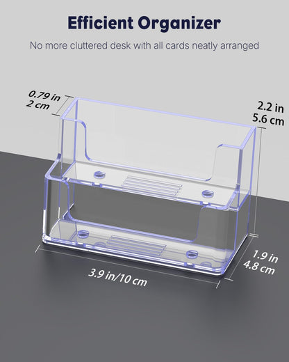 Uniclife Acrylic Business Card Holder for Desk 1 Slot Clear Business Card Display Stand for Men & Women Desktop Business Card Organizer Card Stand for Office Home Exhibition, 60 Card Capacity