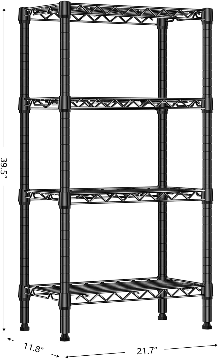 M MZG 450 lbs Steel Storage Shelving 3-Tier Utility Shelving Unit Steel Organizer Wire Rack for Home,Kitchen,Office (11.8" D x 17.7" W x 26.3" H) - Colors B