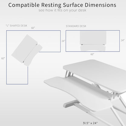 Black 32 in Standing Desk Converter, DESK-V000K