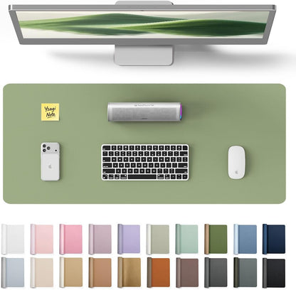 YSAGi Leather Desk Pad Protector, Office Desk Mat, Large Mouse Pad, Non-Slip PU Leather Desk Blotter, Waterproof Laptop Desk Writing Pad for Office and Home (23.6" x 13.8", Eggshell) - Colors A