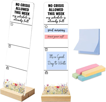 Note to Self Motivational Decor Sticky Note Holder, Mental Health Monitor Memo Board Decorations for School Counseling Office Therapy Desktop Art Decoration School Counselor, Therapist Office Gifts