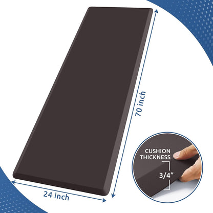 KitchenClouds Kitchen Mat Cushioned Anti Fatigue Rug 17.3"x28" Water Resistant, Non Slip, Standing and Comfort Desk/Floor Mats for House Sink Office (Black)