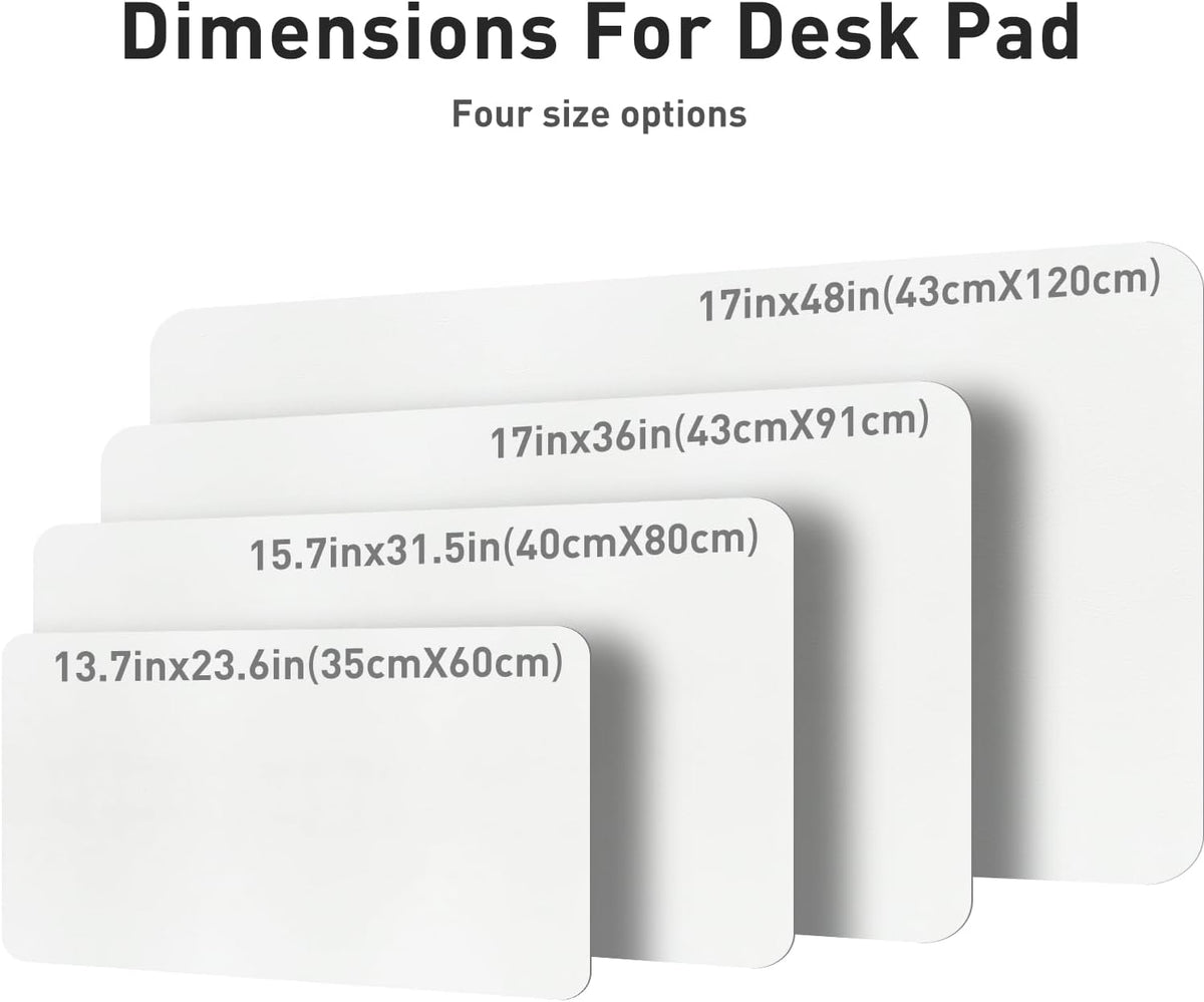 Aothia Leather Office Desk Pad Protector, Non-Slip PU Leather Desk Blotter, Waterproof Laptop Writing Mouse Pad for Office and Home, Black, 31.5" x 15.7" - Colors B