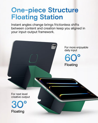 MOFT Dynamic Folio Tablet Stand for Desk Compatible with iPad mini A17 Pro 2024 & iPad mini 6th A15 2021, Slim Magnetic Tablet Holder Case with 20+ Viewing Angles, Beach White x Terracotta