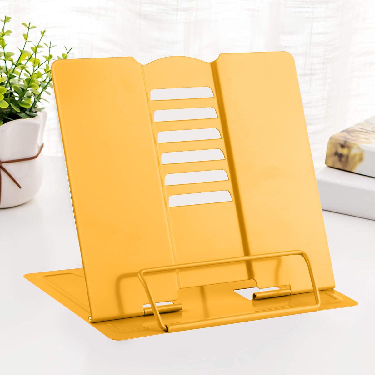 MSDADA Desk Book Stand Metal Reading Rest Book Holder Adjustable