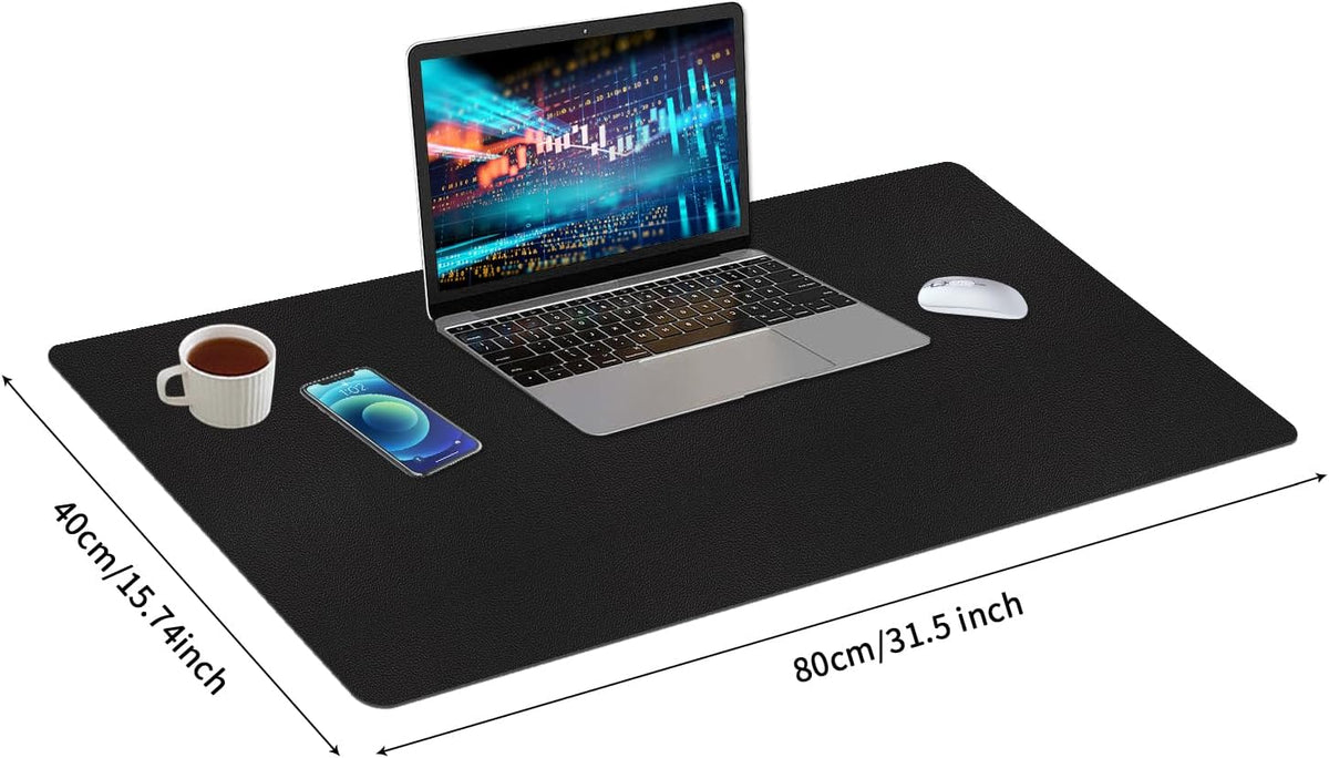 Bloss Leather Desk Pad and Keyboard Wrist Rest, Large Mouse Pad + Keyboard Pad+Mouse Wrist Support, Non-Slip Desk Mat Protector for Office, Home(31.5×15.7 Inches,Beige) - Colors A