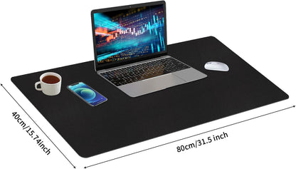 Bloss Leather Desk Pad and Keyboard Wrist Rest, Large Mouse Pad + Keyboard Pad+Mouse Wrist Support, Non-Slip Desk Mat Protector for Office, Home(31.5×15.7 Inches,Beige) - Colors A