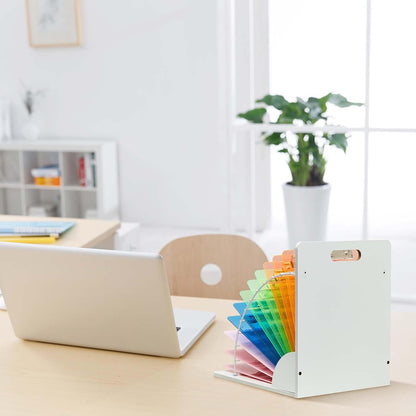 Sintuff 2 Pcs Clipboard Holder for Desk Wood and Metal Clipboard Holder Stand White Board Storage Rack Organizer for Office School File Organization Supplies, Assembly Required