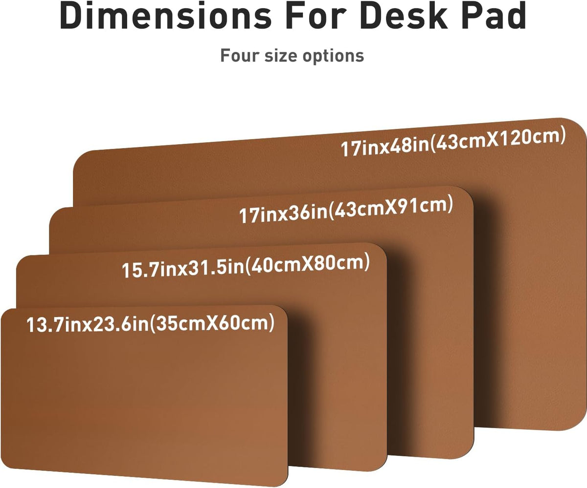 Aothia Leather Office Desk Pad Protector, Non-Slip PU Leather Desk Blotter, Waterproof Laptop Writing Mouse Pad for Office and Home, Black, 31.5" x 15.7" - Colors A