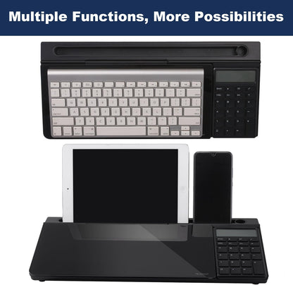 TSJ OFFICE Desktop Whiteboard Dry-Erase-Board - Computer Keyboard Stand White Board Surface Pad with Drawer, Desk Organizers with Accessories for Office, Home, School Supplies - Black