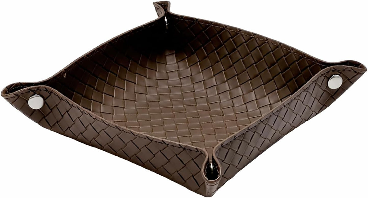 UnionBasic Small Valet Tray, Jewelry Tray for Rings Watches Earrings, Entryway Catchall Caddy for Coins Keys Change, Nightstand Bedside Valet Holder, Trays for Electronic Gadgets, Beige - Colors B
