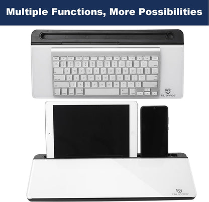 TSJ OFFICE Desktop Whiteboard Dry-Erase-Board - Computer Keyboard Stand White Board Surface Pad with Drawer, Desk Organizers with Accessories for Office, Home, School Supplies - Black