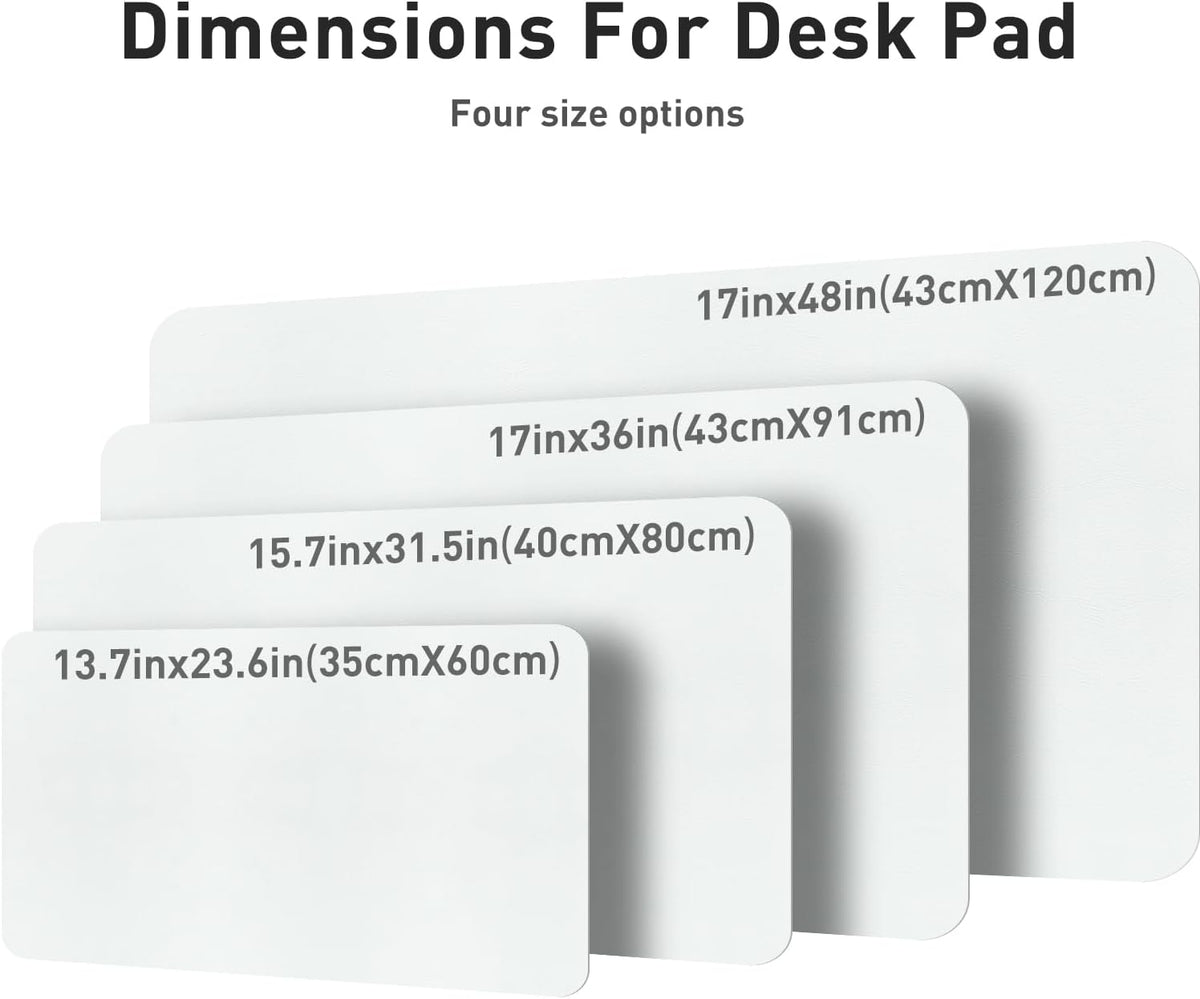 Aothia Leather Office Desk Pad Protector, Non-Slip PU Leather Desk Blotter, Waterproof Laptop Writing Mouse Pad for Office and Home, Black, 31.5" x 15.7" - Colors A