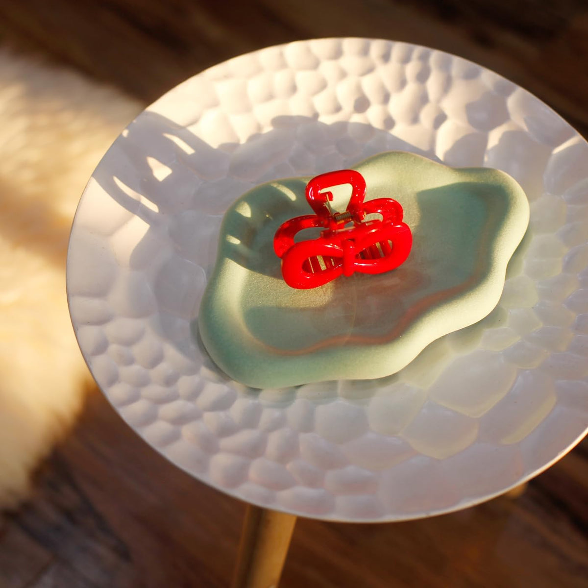Jewelry Dish Trinket Tray for Women, Ring Dish Holder, Unique Cloud Shape Ceramic Plate Cute Things Vanity Aesthetic Room Decor Mother's Day Birthday (White)