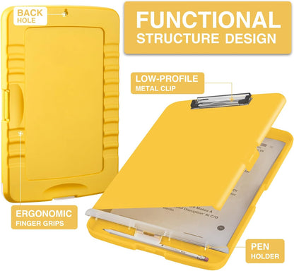 Clipboard with Storage, Clip Board 8.5 x 11 with Pen Holder, High Capacity Plastic Organization Case Box for Letter Legal A4 Size Paper, Nurses Teachers Must Haves, School & Office Supplies