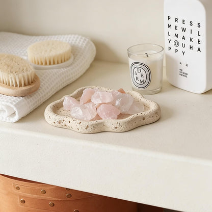 Jewelry Dish Trinket Tray for Women, Ring Dish Holder, Unique Cloud Shape Ceramic Plate Cute Things Vanity Aesthetic Room Decor Mother's Day Birthday (White)