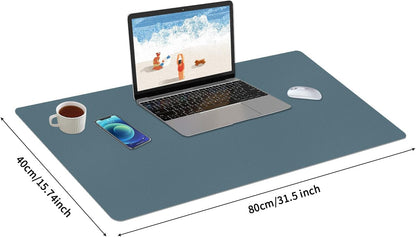 Bloss Leather Desk Pad and Keyboard Wrist Rest, Large Mouse Pad + Keyboard Pad+Mouse Wrist Support, Non-Slip Desk Mat Protector for Office, Home(31.5×15.7 Inches,Beige) - Colors B