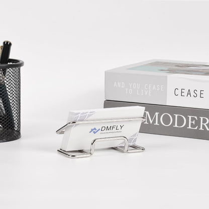Metal Business Card Holder for Desk, Cute Card Display Stand, Compatible with Various Countertops, Gold