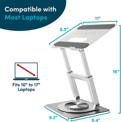 Lifelong Ergonomic Adjustable Laptop Stand for Desk, Extra Tall 20” Height Aluminum Laptop Riser, Portable Foldable Computer Stand, Fits 10-17” Laptops for Office Meetings, Teamwork & Desk Setup